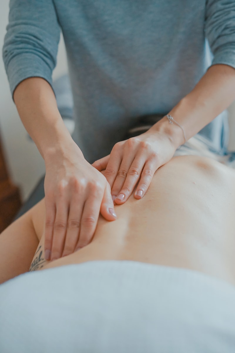 Massage therapy workspace with natural elements